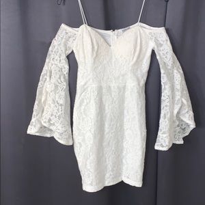 Fashion Nova white lace mini dress
